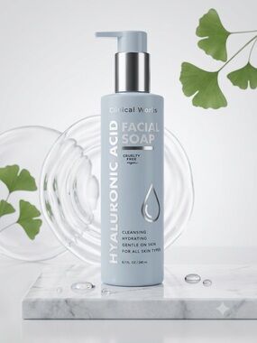 Clinical Works Hyaluronic Acid Cleansing Facial Soap Hydrating Cleanser - 8.1 oz